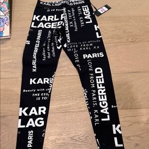 Karl Lagerfeld Kids Graphic Black and White Leggings